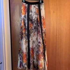 Pleated Floral Skirt